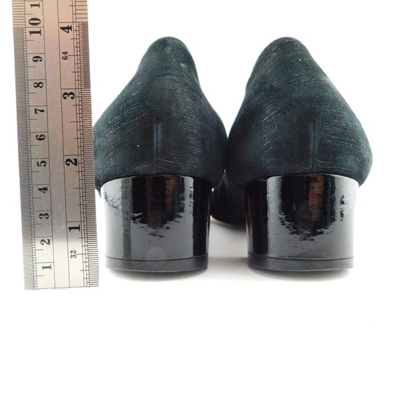 AGL Attilio Giusti Leombruni Black Suede Leather Cap Toe Block Heel Pumps 42 - Picture 6 of 10